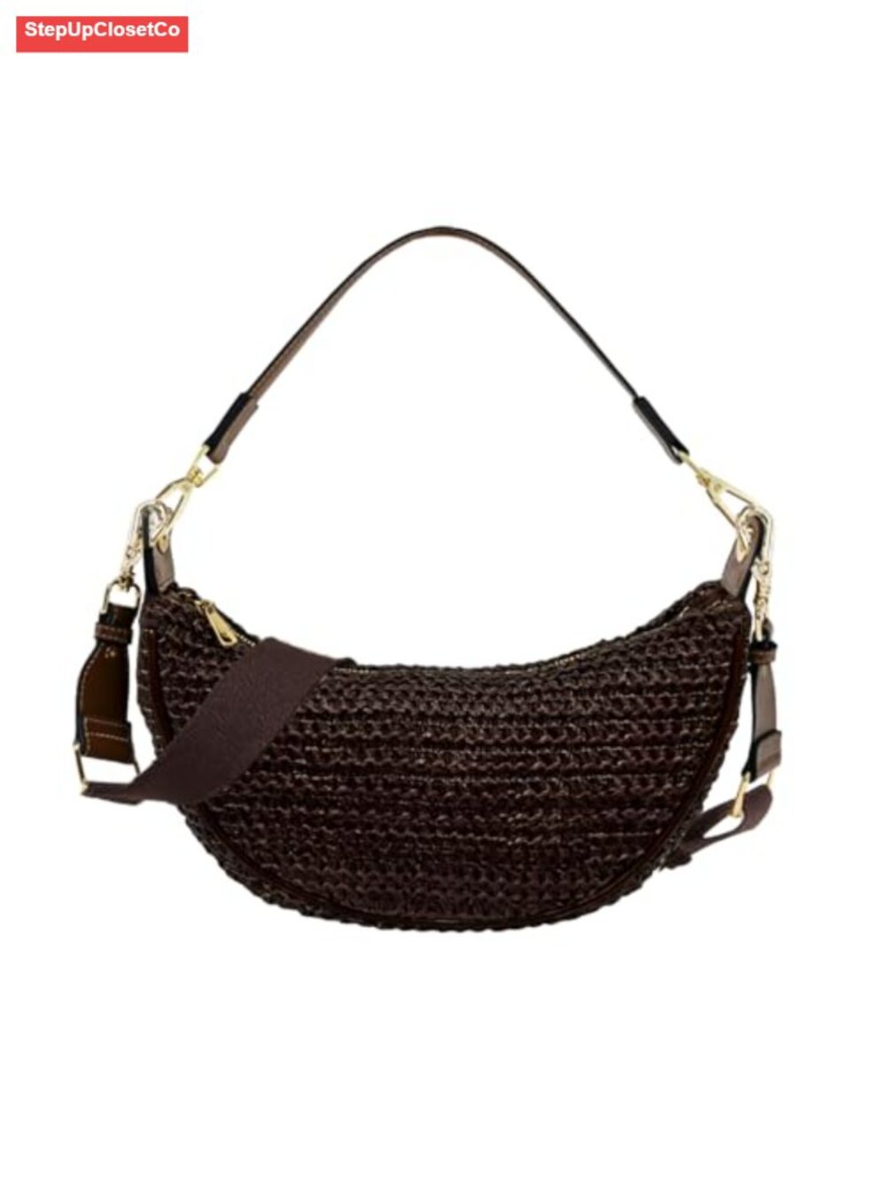 Straw Crossbody Bag Women Beach Woven Hobo Handbag Summer Chic Shoulder Purse